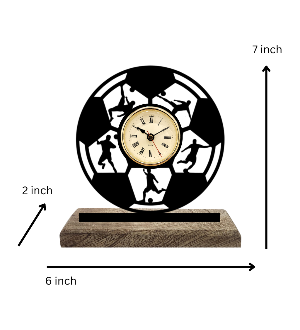 Football Black Table Clock