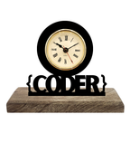 Coder Black Table Clock