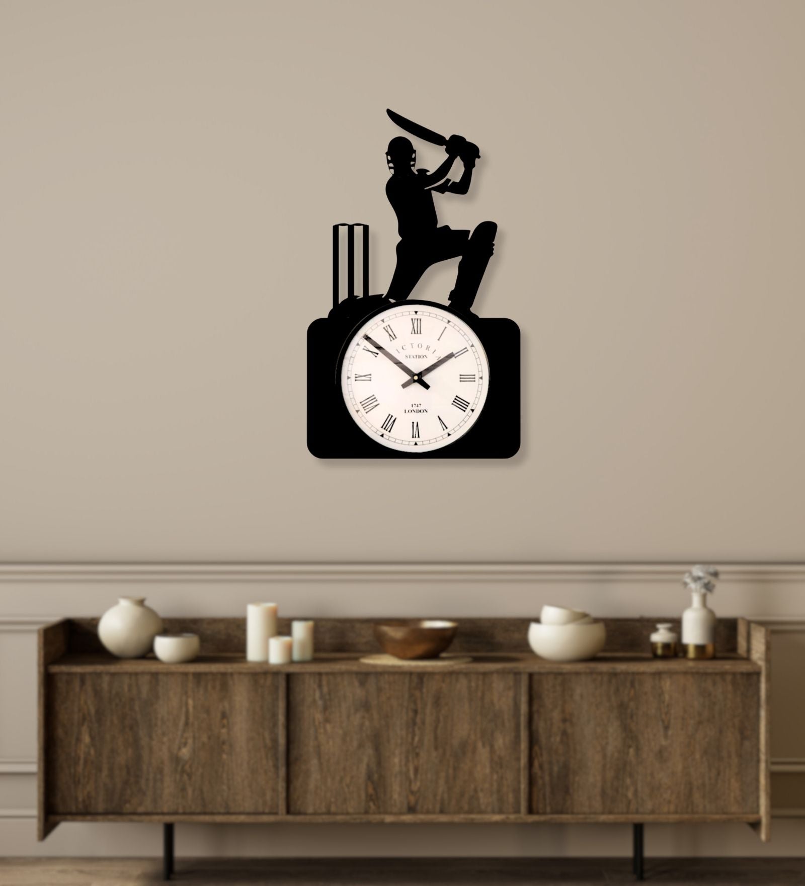 Cricketer Wall Clock