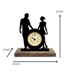 Engaged Couple Black Table Clock