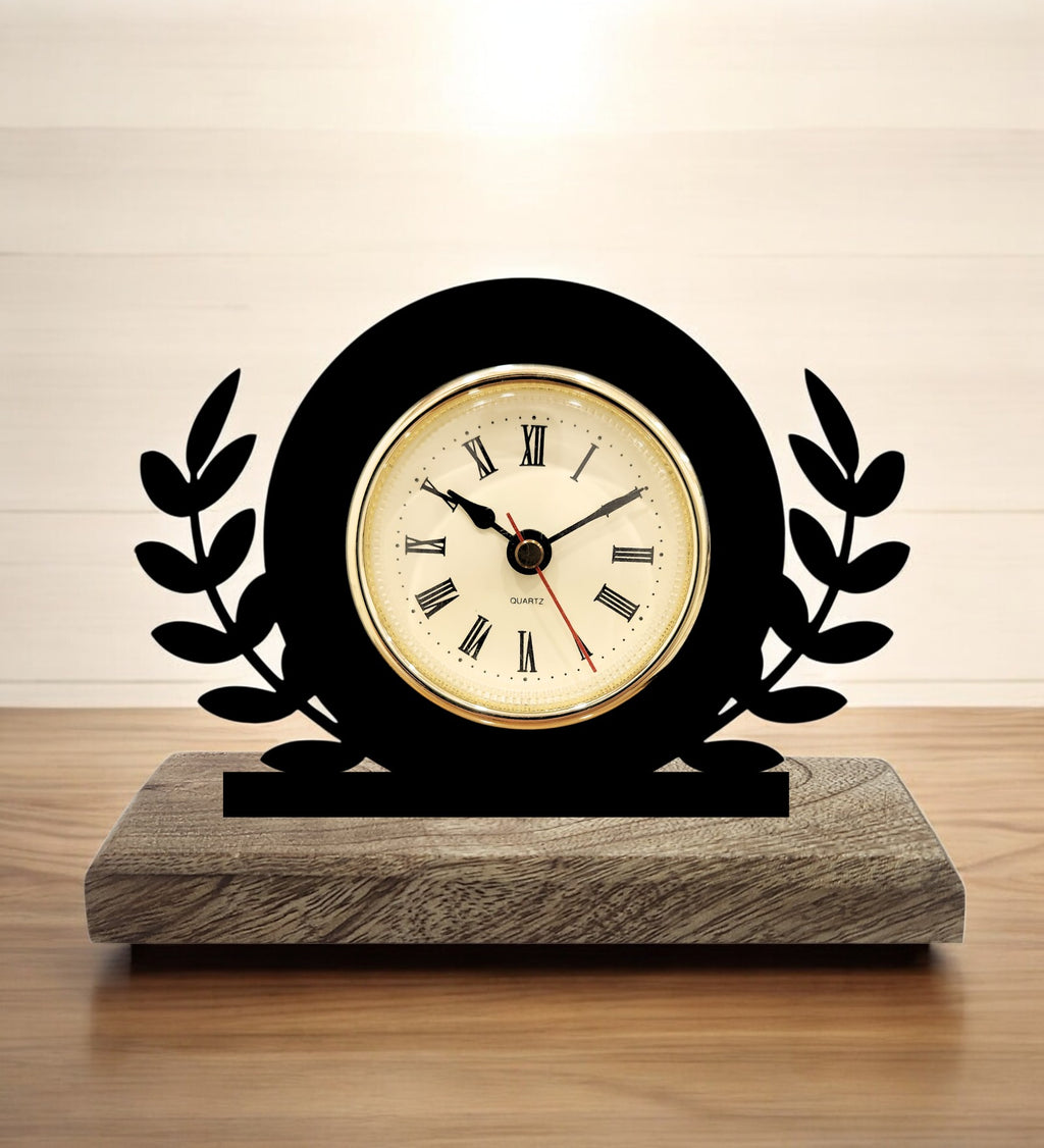 Greek Black Table Clock
