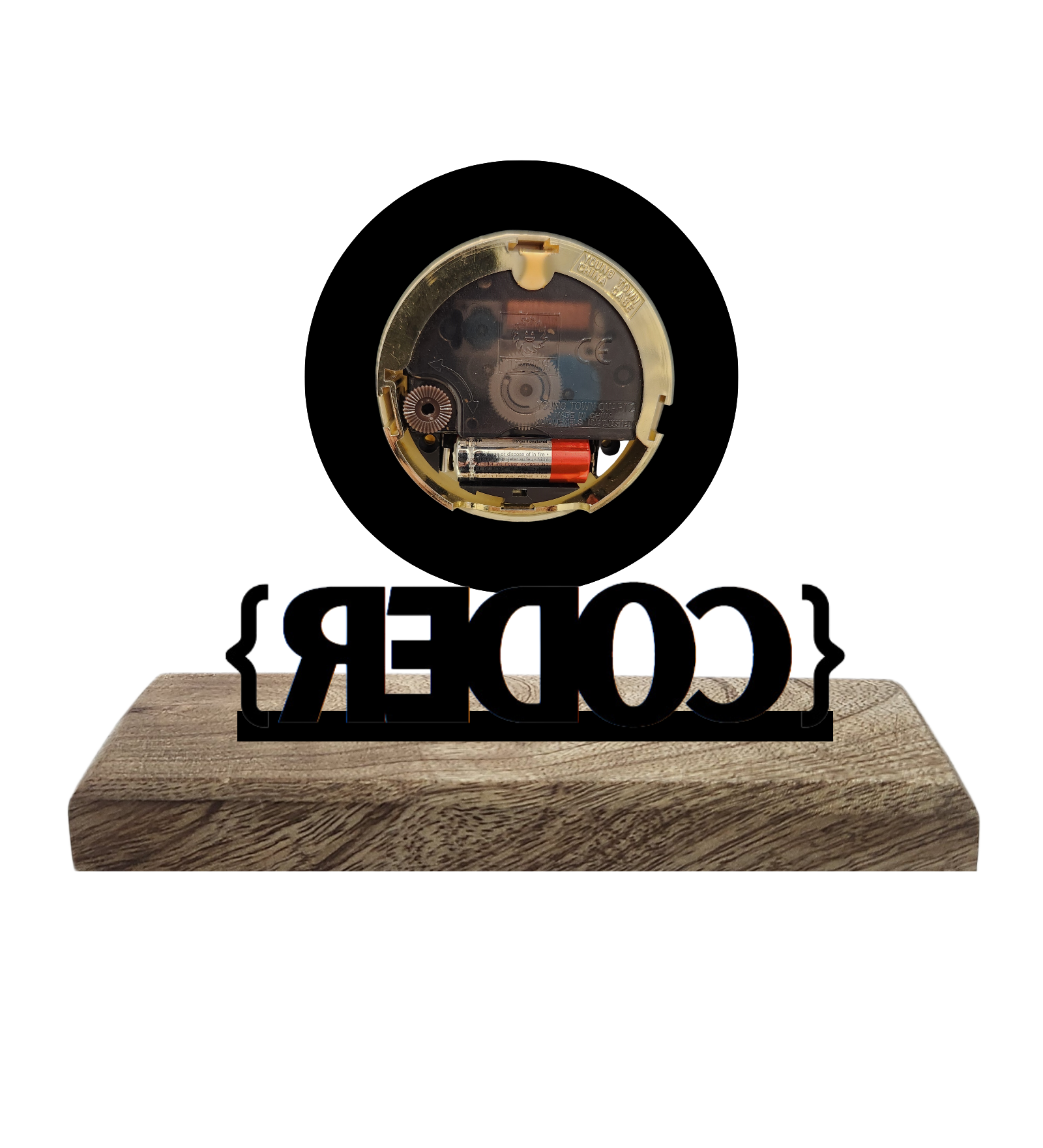 Coder Black Table Clock