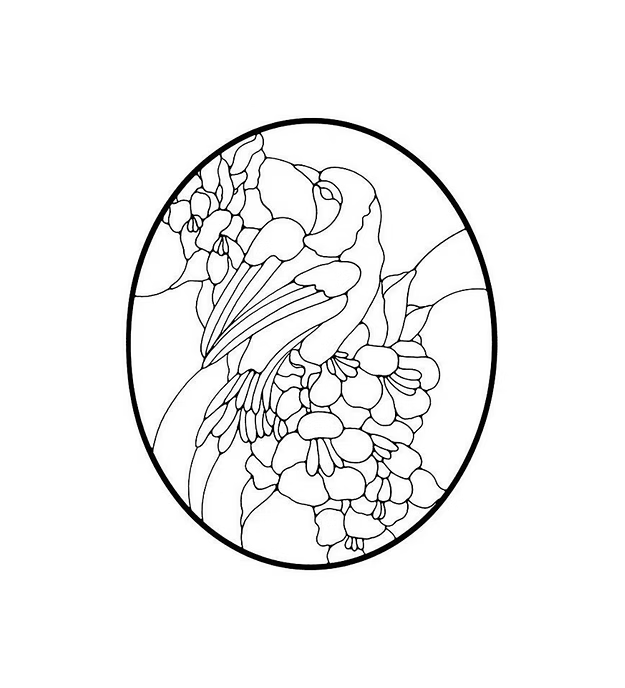 Bird sitting on a flowery branch