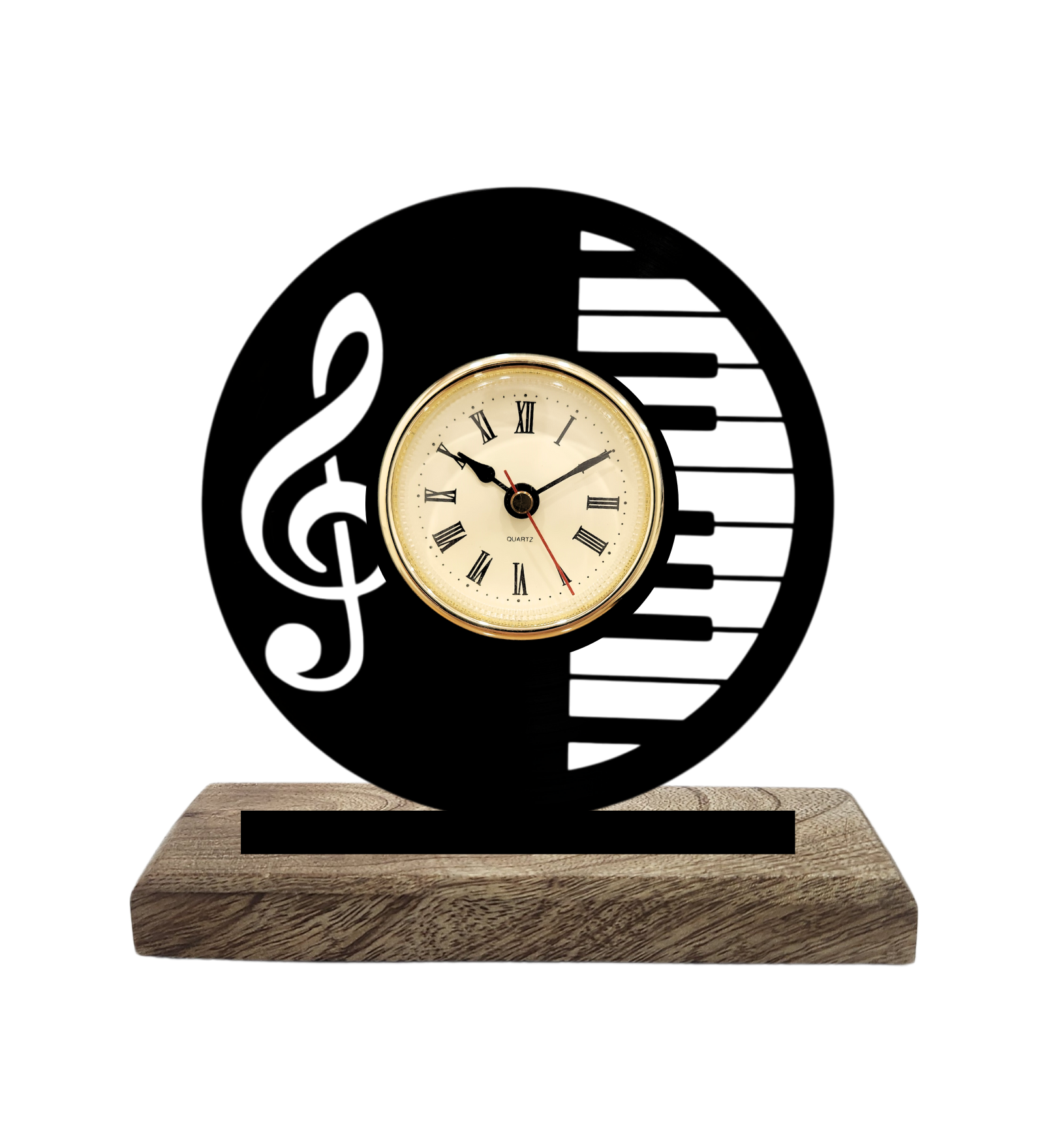 Musical Piano Black Table Clock
