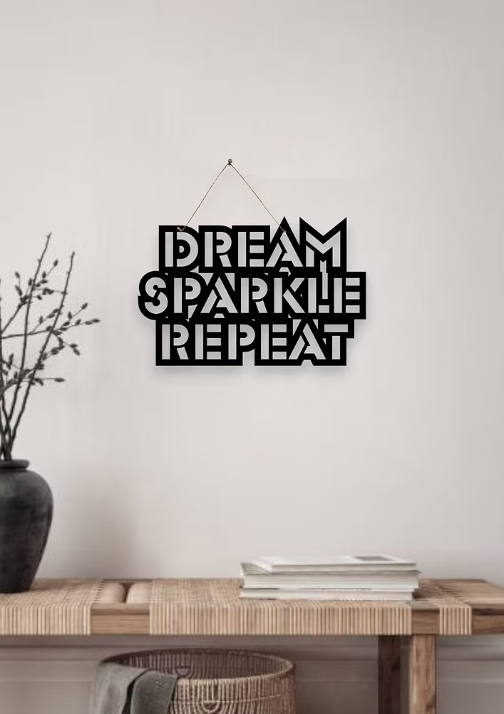 Dream Sparkle Repeat Metal Hanging