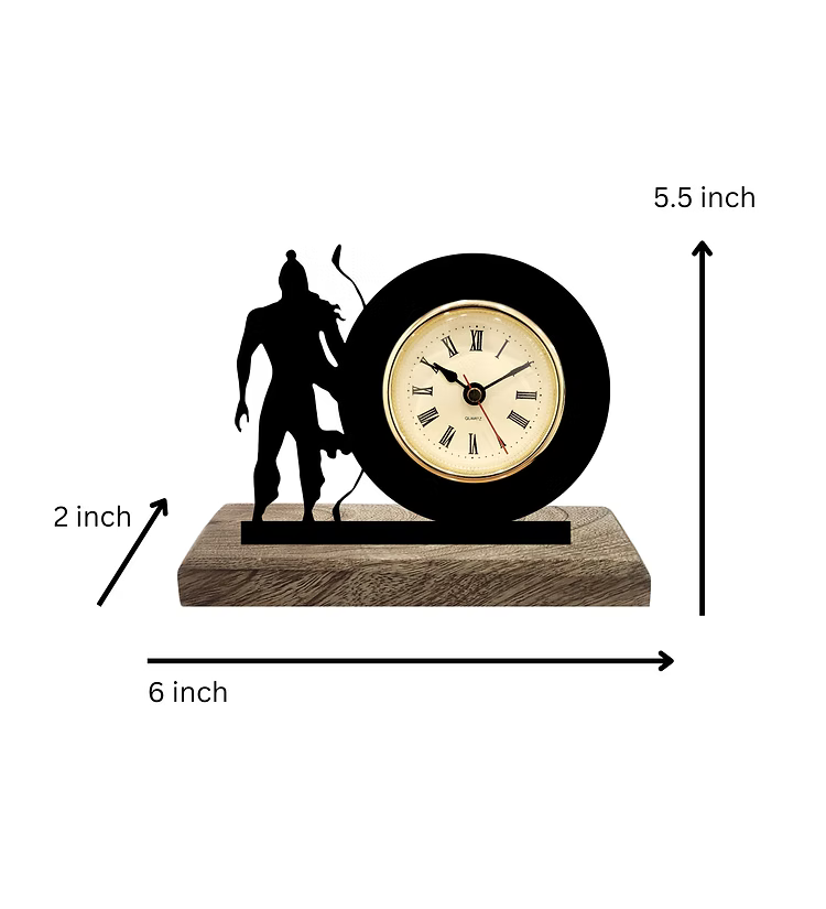 Shri Ram Black Table Clock