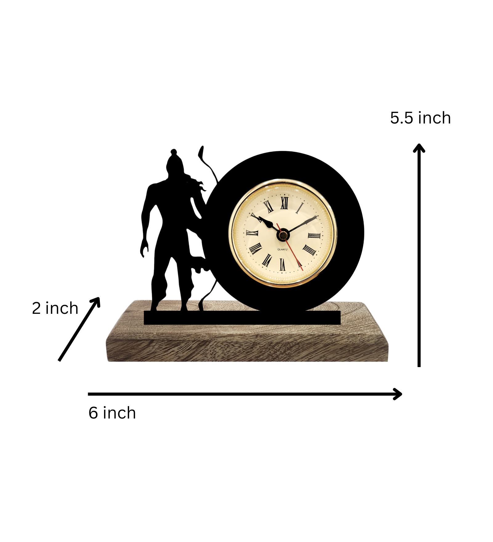 Shri Ram Black Table Clock