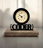 Coder Black Table Clock