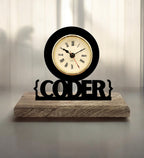 Coder Black Table Clock