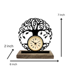 Tree of Life Black Table Clock