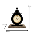 Buddha Meditation Black Table Clock