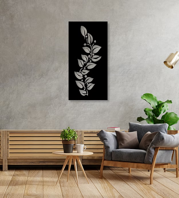 Rectangular Creative Leaves Pattern Panel