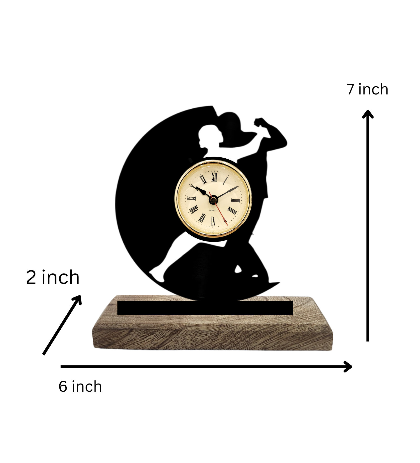 Salsa Dancing Black Table Clock