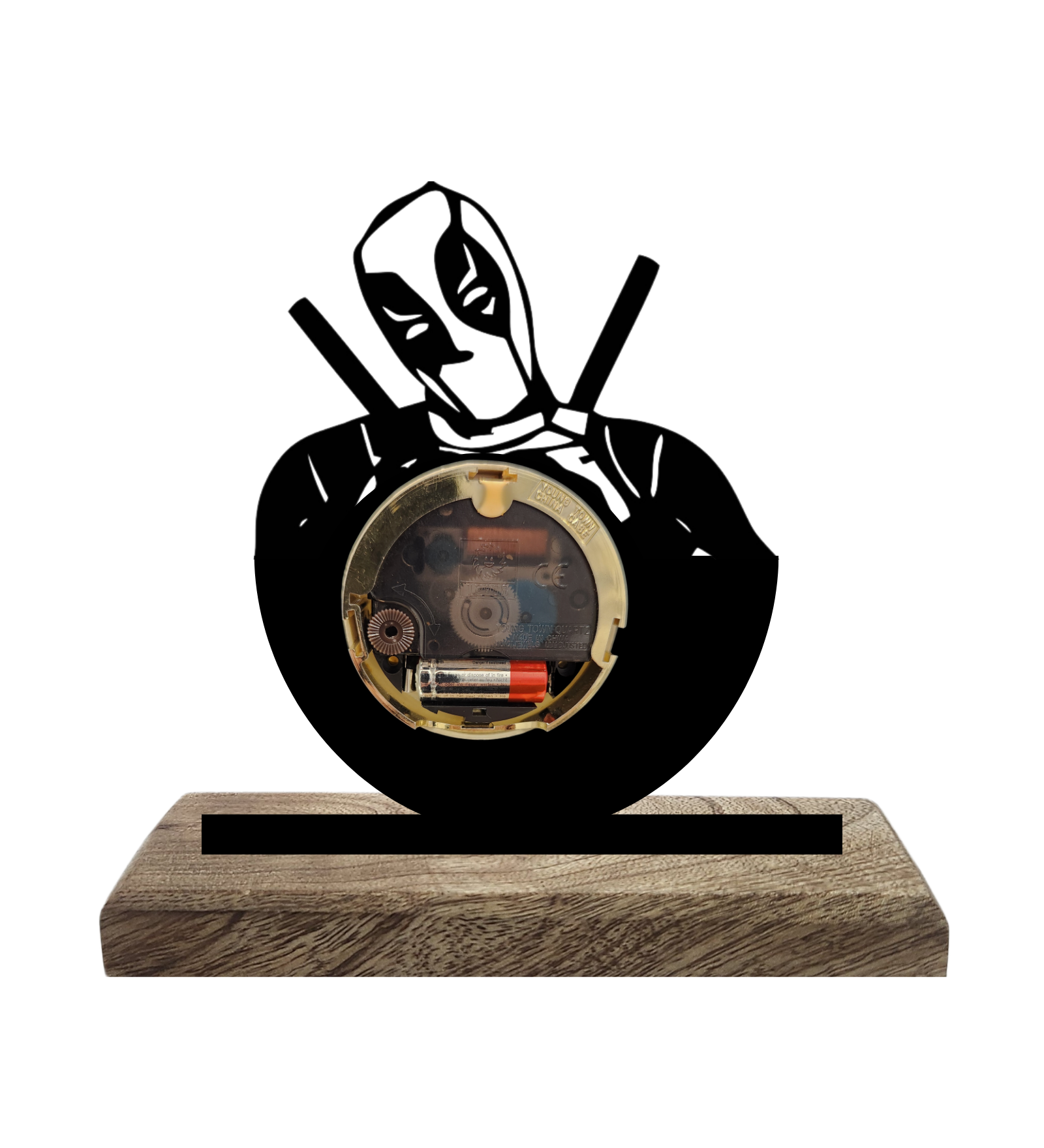 Deadpool Marvel Black Table Clock