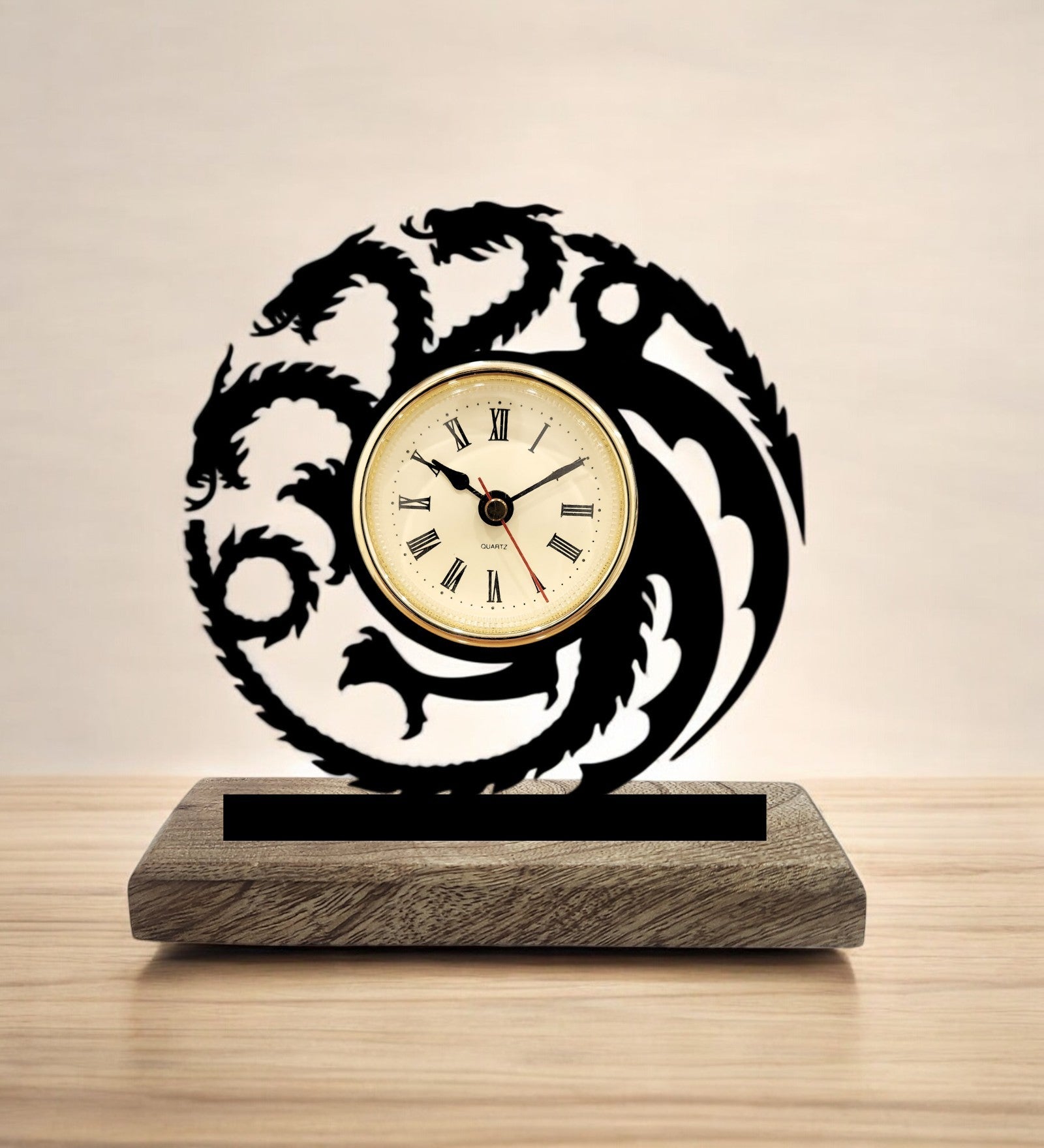 Game of Thrones Targaryen Black Table Clock