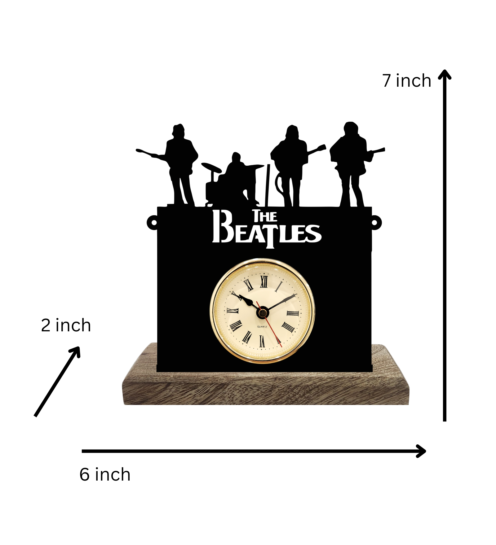 The Beatles Black Table Clock