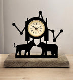 Stock Market Forces Black Table Clock