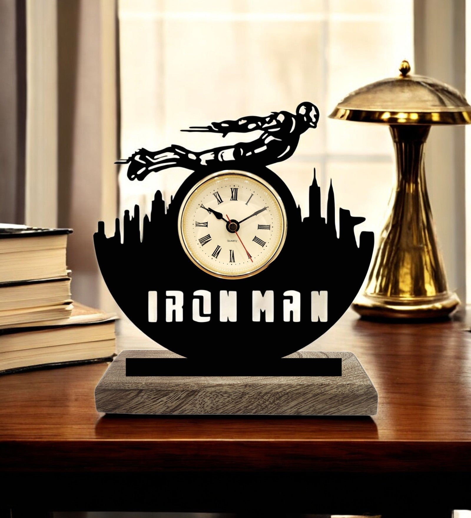 Iron Man Marvel Black Table Clock