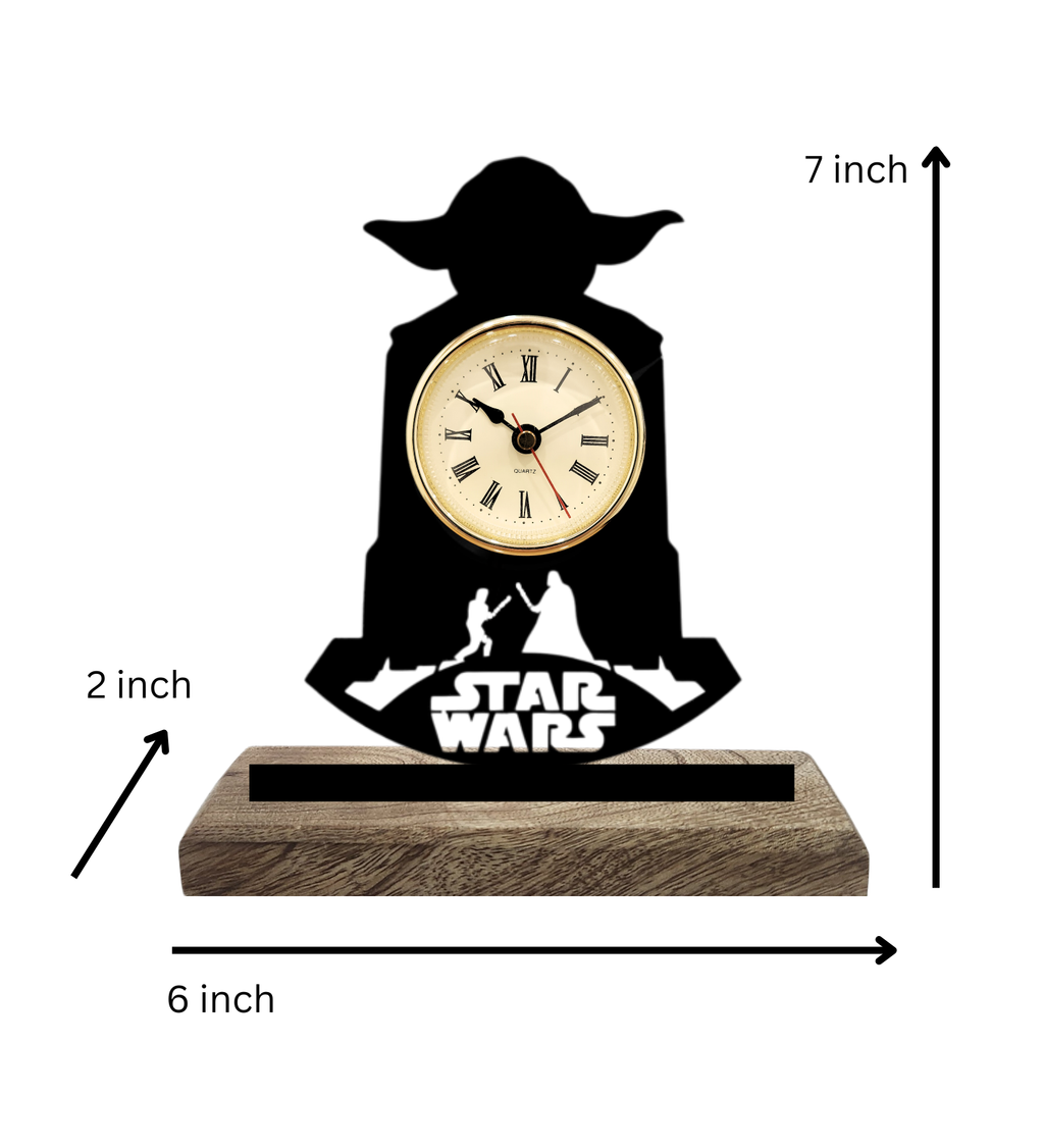 Yoda Star Wars Black Table Clock