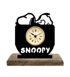 Snoopy Black Table Clock