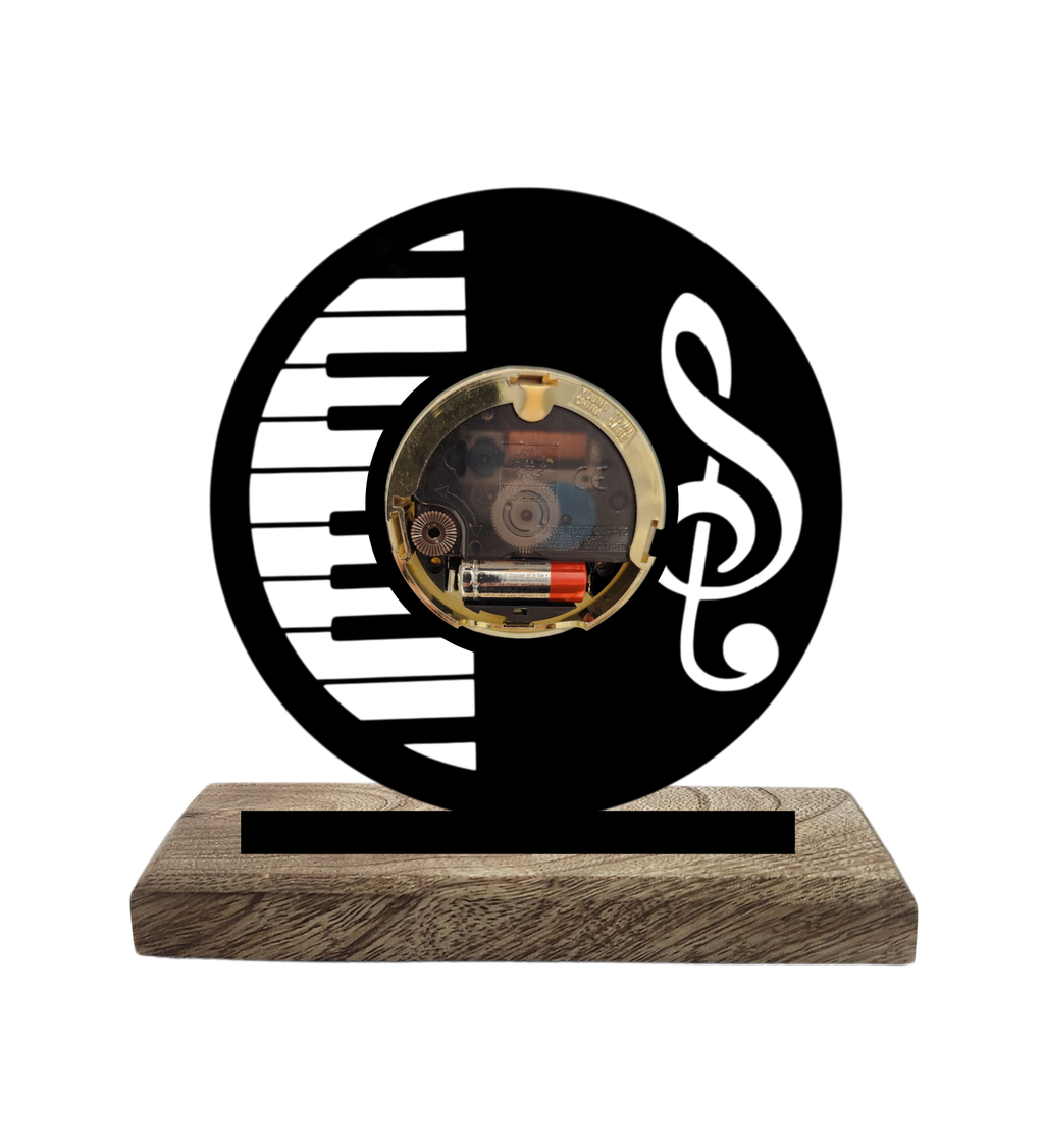 Musical Piano Black Table Clock