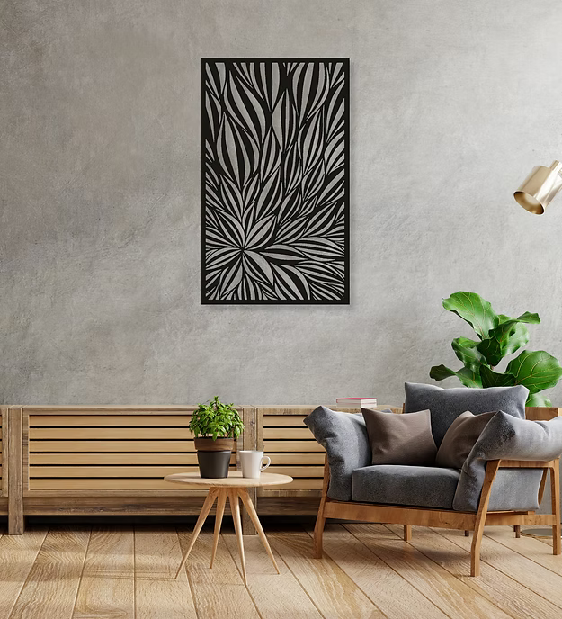 Rectangular Creative Leaves Pattern Panel
