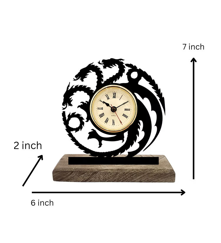 Game of Thrones Targaryen Black Table Clock