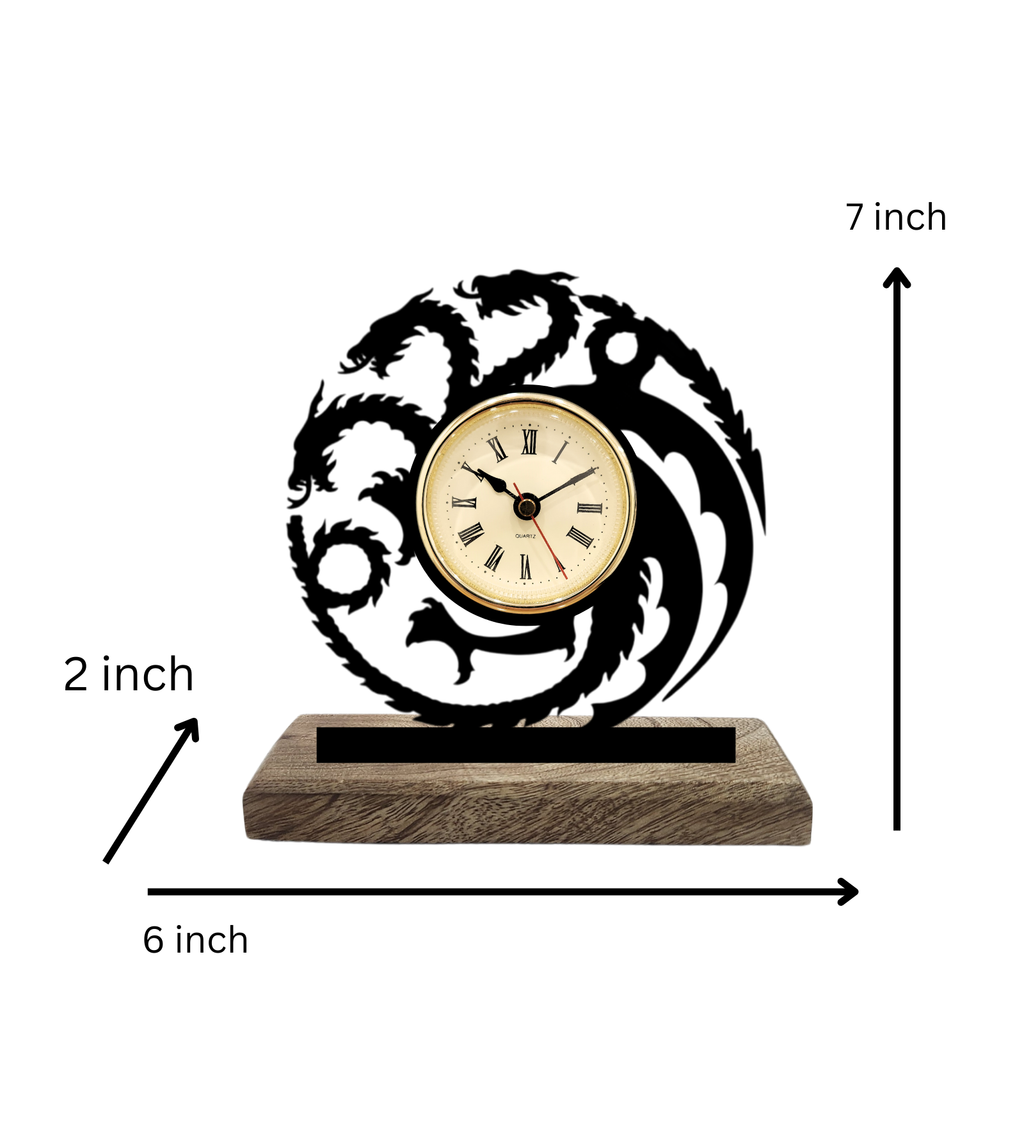 Game of Thrones Targaryen Black Table Clock