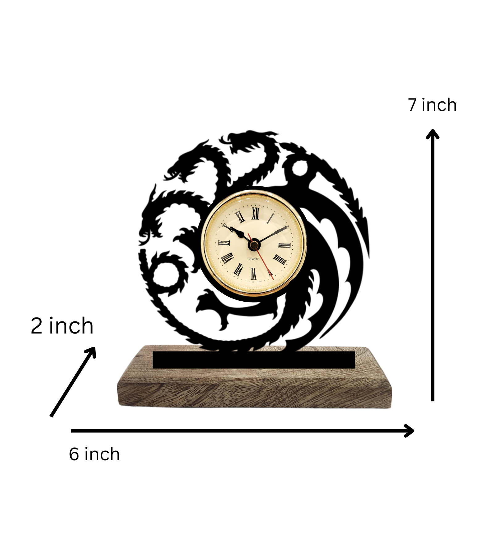 Game of Thrones Targaryen Black Table Clock