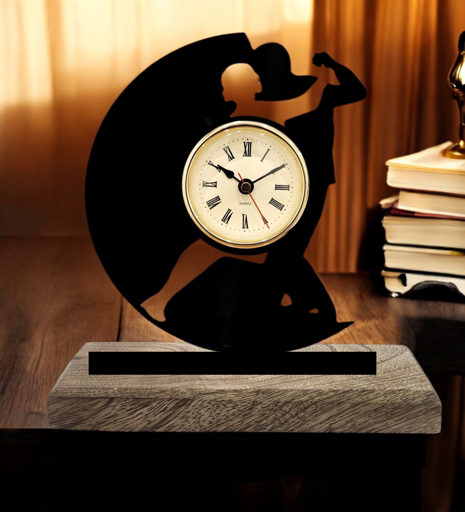 Salsa Dancing Black Table Clock