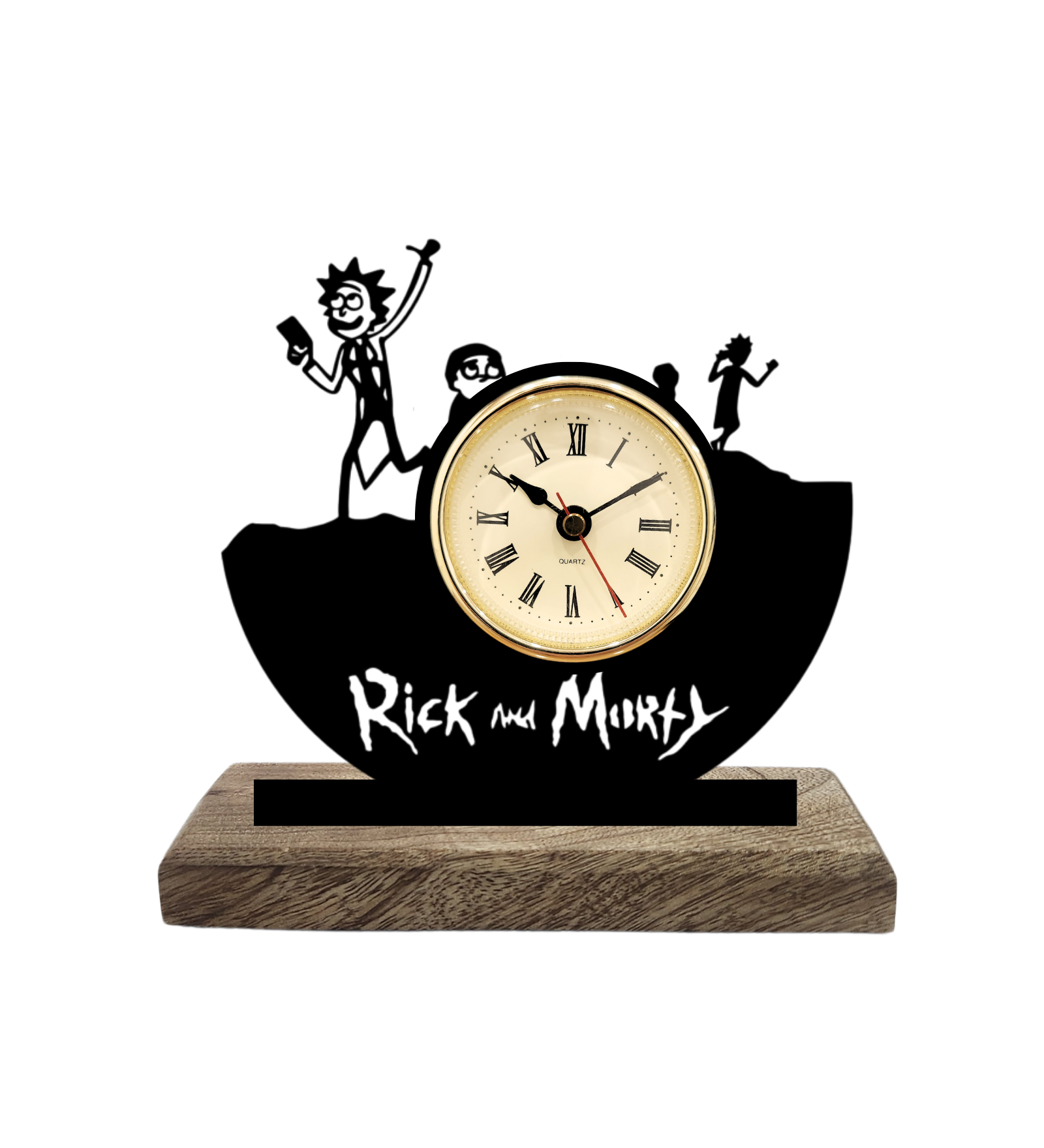 Rick and Morty Black Table Clock