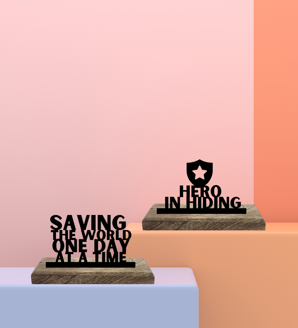 Hero in Hiding Set of 2 Table Décor